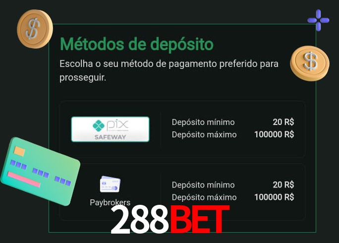 O cassino 288Bet oferece uma grande variedade de métodos de pagamento